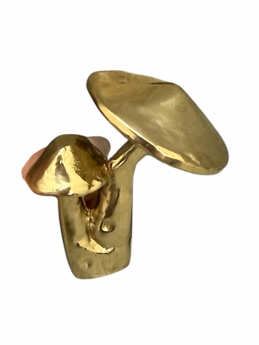 NWOT Anthropologie 2 Gold Mushroom Drawer Knobs